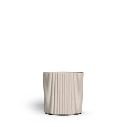 Mayne Haven 12in Round Fluted Modern Planter, Chai - color: Chai, size: 12in