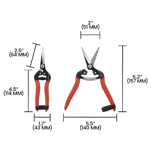 Harvest Shear, Long Straight Carbon Steel Blade - 12 Pack