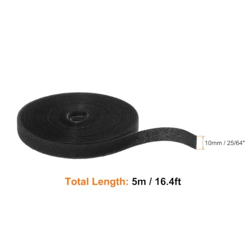 HARFINGTON Garden Plant Tape 16.4ft 25/64" Reusable Ties Strap Black - color: Black, size: 16.4ft x 25/64"