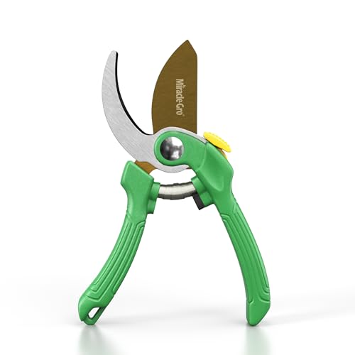 Miracle-Gro 8 in. Bypass Pruning Shears – 1/2 in. Cutting Capacity; Gardening Hand Pruner with Sharp Carbon Steel Blade and Non-Slip Grip – Lightweight Garden Tool for Live Plants and Soft Stems - style: Bypass Pruner