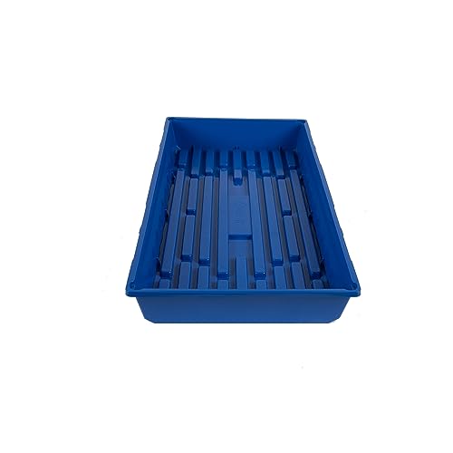 SUNPACK 10" x 20" Mega Plastic Seed Starting Tray, Blue, 2.5" - No Drainage Holes, Ideal for Greenhouses or Indoor Gardening - Made of Thick, Strong Plastic - color: Blue