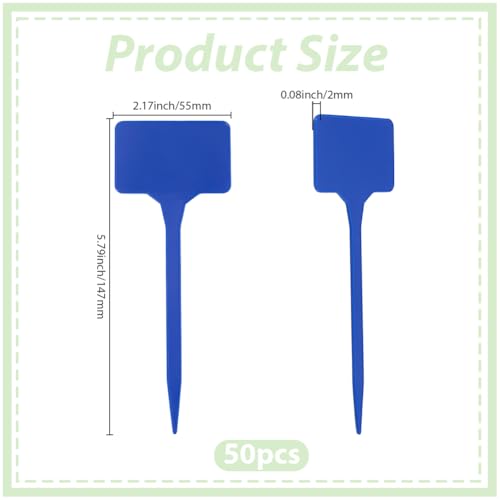50Pcs Outdoor Plant Labels Waterproof Plastic Garden Markers T-Type Garden Sign Seedlings Flower Name Stake Marker Tags for Potted Plants Vegetable Herb Nursery Outdoor Gardening Seeding Blue - color: Royal Blue