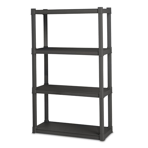Sterilite 4 Shelf Unit, Heavy-Duty Plastic Utility Storage Rack, 2-Pack - size: 4 Shelf, style: 2 Pack