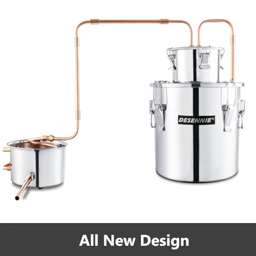 Shine Still Alcohol Distiller Home Brewing Distillery Kit 8 Gallon Stainless 3 Pots Upgraded Copper Tube with Water Pump Home Brewing Kit for DIY Whisky Brandy Wine Making - size: 8GAL/30L With Stainless Thumper