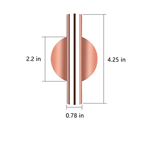 2 Pcs Gold Wall Decor, Plant Wall Vase Metal Tube Decoration Holder Used to Display Dried Flowers, Faux Flowers, Fake Flowers, Also Suitable for Gravestone Memorial Decoration (Round Rose Gold) - color: Round Rose Gold