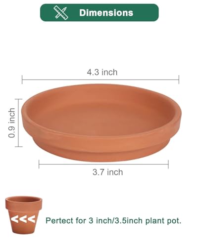 vensovo 4 Inch Terracotta Plant Saucers, 6 Pack Small Clay Trays for Pots - color: Brown, size: 4 inch