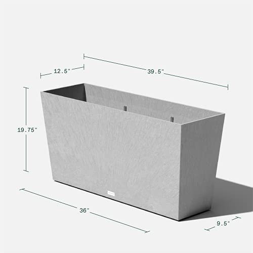 Veradek Pure Series Midori Planter - Wide Outdoor Planter - color: Gray, size: 39 inch - 2 Pack