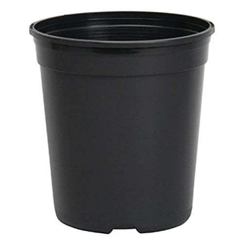 The HC Companies #1 Round Plastic Nursery Container 2.88 qt (2.72 L) 6.5"x6.5"x7" in Black Color - color: Black, size: 2.88 Qt