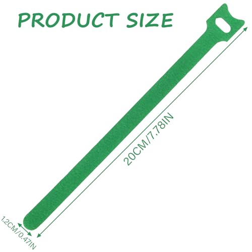 Heran 70Pcs Garland Ties Plant Cable Straps, Adjustable Garden Straps for Supporting Vines, Trellis,Reusable Hook & Loop for Indoor Outdoor Plants, 7.87 Inch (Green)