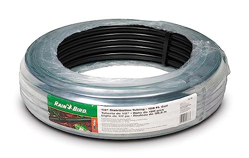 Rain Bird T63-100 Drip Irrigation 1/2" (0.634" OD) Blank Distribution Tubing, 100' Roll, Black - size: 100' Roll