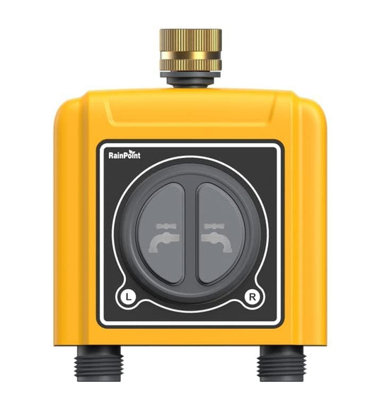 RAINPOINT WiFi Water Timer, Brass Inlet & Outlet,No WiFi Hub, 2.4Ghz WiFi Compatible, TWG004WRF Hub (Lot >202108) - color: Pale Yellow, size: 2 Zone Without Hub