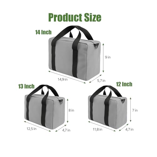 Small Tool Bag, Close Top Wide Mouth Tool Organizer Bag, Large Tool Bags - color: Gray, size: 14 Inch