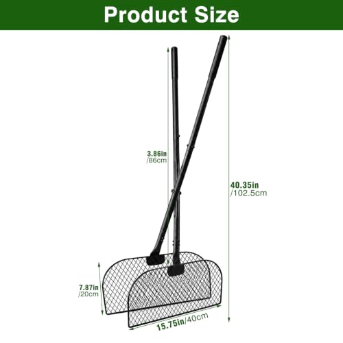 Leaf Grabber Rake with Long Handle, Yard Debris Collector for Lawn
