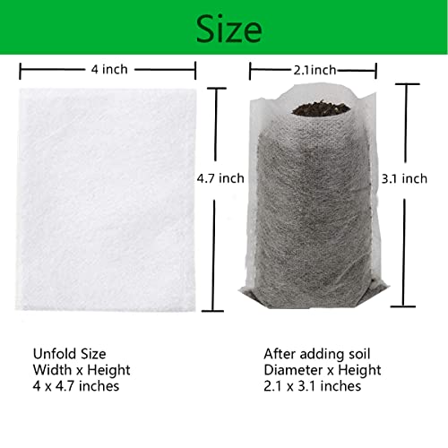 gardtree 1/16 Gallon 400PCS Small Plant Nursery Bags 4x4.7 Inch, Non-Woven Seedling Bags, Breathable & Sturdy Grow Bags for Succulents Vegetables, Easy Transplant, Space-Saving for Home Garden - color: White, size: 4"x4.7"/400PCS