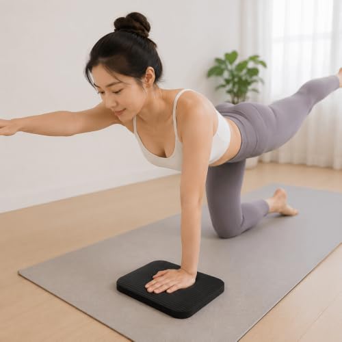 Non‑Slip Yoga Kneeling Pad,Single‑Knee‑Only,11.42"×7.48",Black