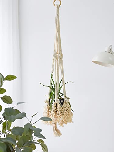 5 Pack Macrame Plant Hangers Hanging Planter, Cotton Rope Hanging Plant Holders Decorative Flower Pots Indoor Outdoor Boho Home Decor (5 Size and 10 Hooks)