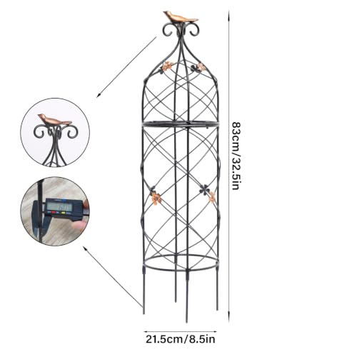 Obelisk Trellis 33" Plant Support for Outdoor Climbing Plants - size: 33"H