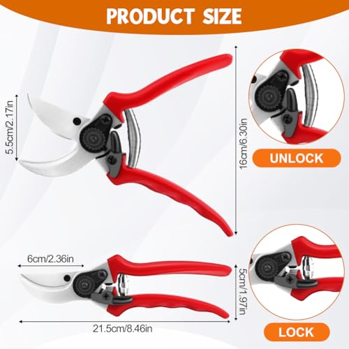 Ainiv Bypass Pruning Shears, 8.5" Professional Garden Shears, Heavy Duty