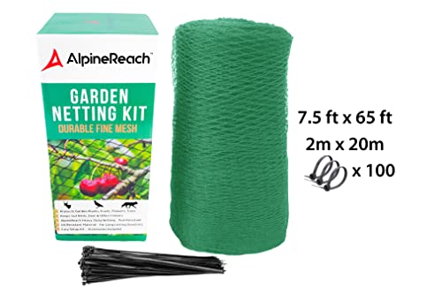 AlpineReach Garden Netting 7.5 x 65 ft, Green Heavy Duty Bird Net - color: Green, size: 7.5ft x 65ft