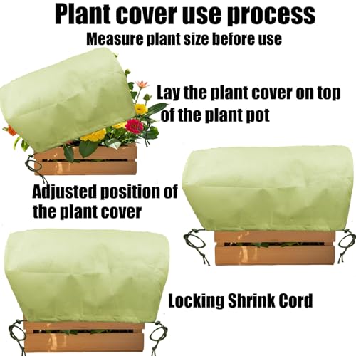 EJW Plant Covers, Freeze Protection for Plants,3 Pack 23.8"*11.8"*11.8" Frost Cloth for Plants,Plant Protectors for Winter,Frost Blankets for Plants, Used for Flower pots, Flower Boxes, Small Plants - size: 3PCS-23.8*11.8*11.8(inch)