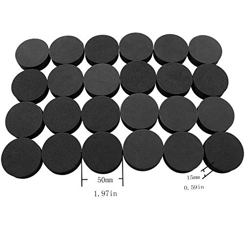 ZYAMY 24pcs 1.96 Inches Rubber Invisible Pot Feet Flowerpot Riser for Indoor or Outdoor, Black