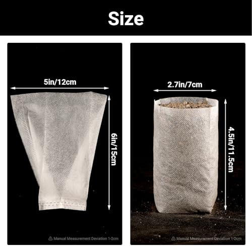 Non-Woven Nursery Bags, 200PCS 5x6 inch Fabric Planter for Plants Tree Seedling, Seed Starting Soil Transplant Pouches, Plant Grow Bags for Cutting Clones Home Garden Supply - color: White, size: 4.7"x5.9"/Pack of 200