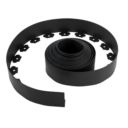 VEVOR Landscape Edging, 33 ft x 4 in Plastic Garden Border Edging with 30 Spikes & 2 Ground Stakes, No Dig, Flexible Lawn Edgings Roll, UV-Resistant Mini Fence Borders for Flower Beds Yard Paver - style: 33ft*4in(L-shaped)