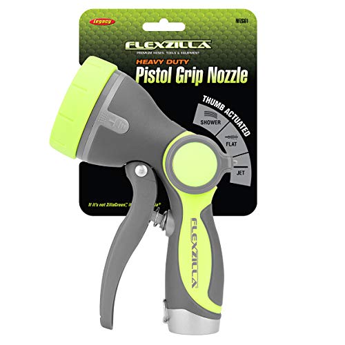 Flexzilla Heavy Duty Pistol Grip Garden Hose Nozzle Sprayer with Comfortable Grip & Durable Construction - size: 5.5 inches x 2.75 inches x 8.5 inches