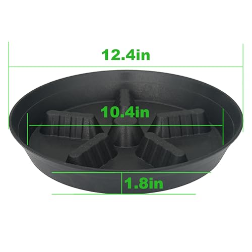 4 Pack Plant Saucer 12 inch, 8 10 14 17 inch, Plant Stand Plastic Plant Saucers for Indoors Outdoor, Heavy Duty Flower Saucers for Potted Plants, Pot Saucers for Plants, Grow Bags Saucers - color: Black, size: 12"-4 Pack