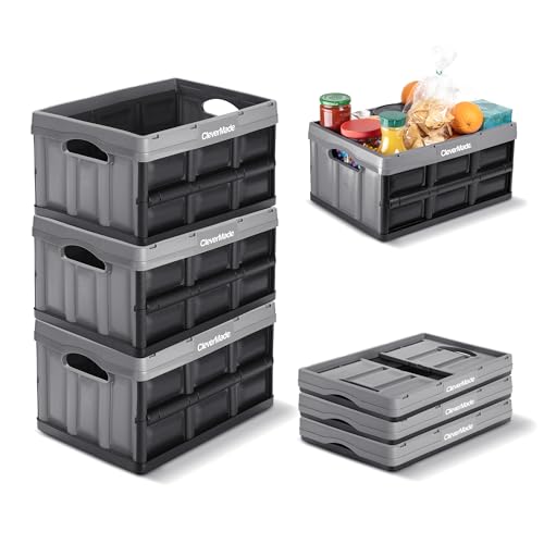 CleverMade Collapsible Storage Bins, 32L 3 Pack, 66 lb Stackable, Ocean - color: Ocean, size: 32l - 3 Pack