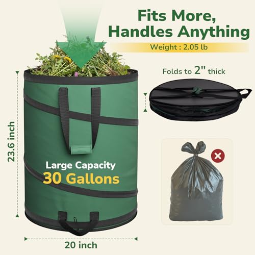 GreatBuddy 2-Pack Collapsible Trash Can, 30 Gallon, Durable 600D - style: 30 Gal-2 packs