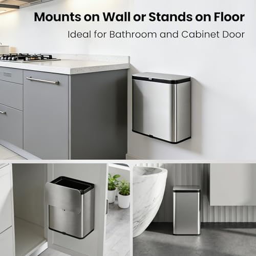 Kitchen Compost Bin with Lid, 2.1 Gal Countertop & Under Sink Trash Can