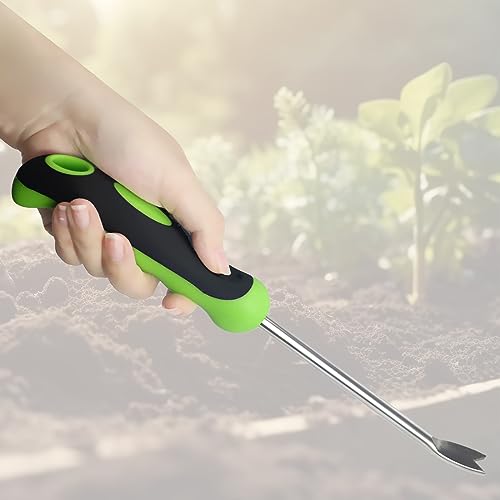 Weed Puller Tool Hand Weeder Dandelion Weeder Tool with Ergonomic Handle, Stainless Steel Manual Weed Puller Bend