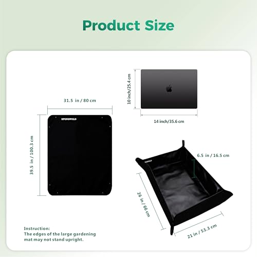 Repotting Mat for Indoor Plants 39.5"x31.5", Unique Gifts for Plant Lovers - color: Black, size: 39.5" x 31.5" x 0.1"