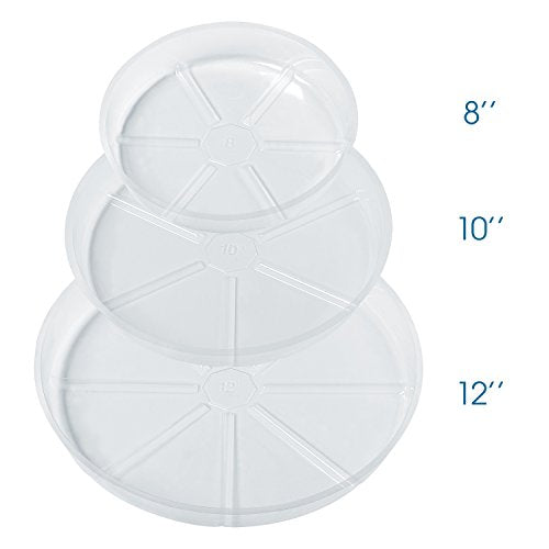 Idyllize 10 Pieces of 10 inch Clear Plastic Plant Saucer Drip Trays for pots (10") - size: 10"