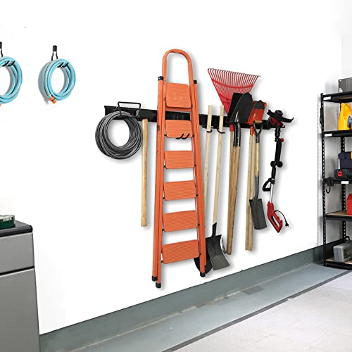 Wallmaster Garage Tool Storage Rack, Wall Mounted Garden Tool Organizer
