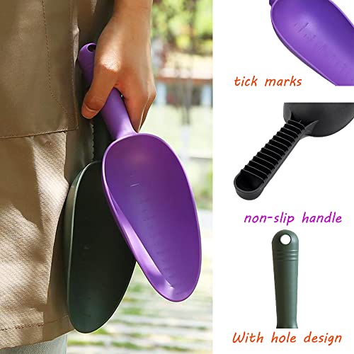 Plastic Garden Shovel Hand Trowel Tool Non-Slip Potting Soil Scoop Flowerpot Transplanting Digging Weeding Planting Cultivation 2 PCS - size: Big