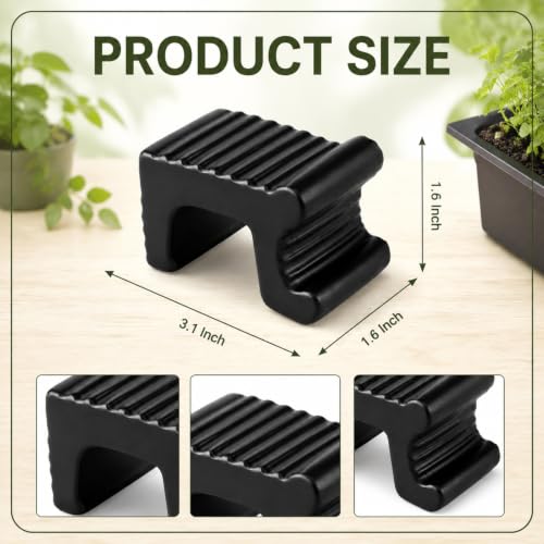 LemonRoad 12 Set Terra Cotta Cement Pot Feet for Outdoor Planters,Black - color: Black