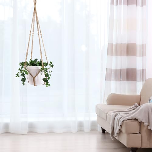 Giant XXL 55 Inches Macrame Planter Hanger Large for 15 inch Pot - color: Brown