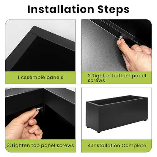 Thickened Metal Planter Box, Heavy-Duty, Drainage Holes & Raised Bottom