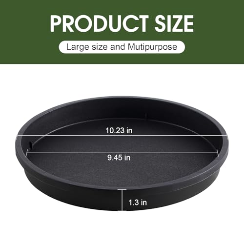 Plant Saucer 10 Inch 2 Pack Round Plastic Heavy Duty Pot Tray for Outdoors - size: 10'' (2 Pack)
