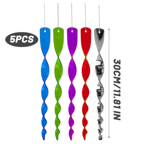 5Pc/Set Woodpecker Deterrent for House, Wind Driven Rotation Bird Scare Rod