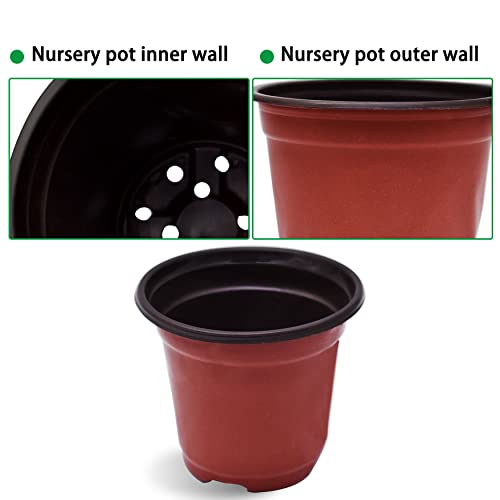 WFLNHB 100 Pack 3.5 Inch Nursery Pots Plastic Plant Pots Flexible Seedling Pot for Indoor and Outdoor Use - size: 3.5x3.1 In