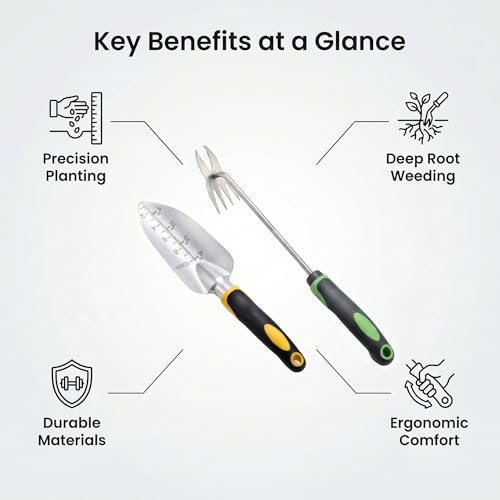 2-in-1 Heavy-Duty Weeder & Garden Trowel — A Sturdy, Durable Stainless Steel Root Removal Tool Featuring an Ergonomic, Non-Slip Handle; Suitable for Garden, Lawn, and Yard Tool Sets. - size: 2PSC-A