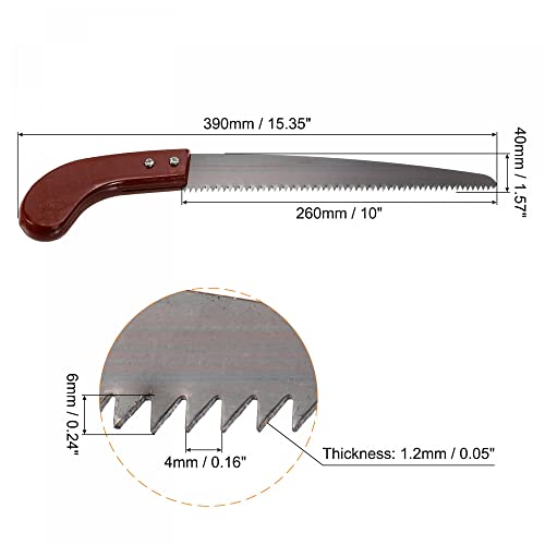 uxcell 10 Inch Pruning Saws Straight Blade Hand Saw Wood Handle for Camping