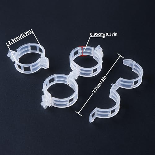 100 Pcs Plant Support Clips,Plastic Clips for Securing Plants - color: White