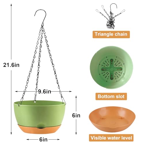 KPUVX Hanging Planters, 10 inch, 3 Pack,Green - color: Green, size: 10 inch