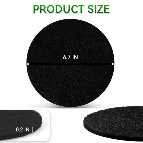 10 Pack Charcoal Filters for Compost Bucket, Compost Filters for Countertop Bin, Odor-Absorbing Activated Charcoal Replacement for Kitchen, Home Bucket Compost Bin Refill, 6.7 Inch