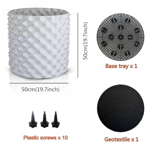 Air Pruning Plastic Root Control Containers/pots Nursery pots for Plants (White, 50cm Tray 1 Set) - color: White, size: 50 cm Tray - 1 Set