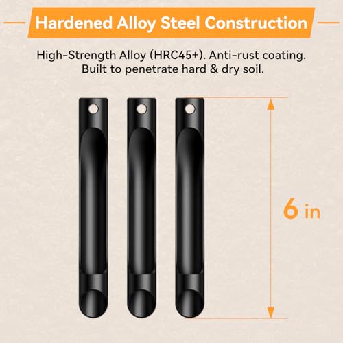 Manual Lawn Aerator Tool, Heavy Duty Core Aerator with Side-Eject Hollow Tines, 3-Tine Soil Plugger for Compacted Clay Soil, High-Strength Alloy Steel Yard Grass Aeration Hand Tool